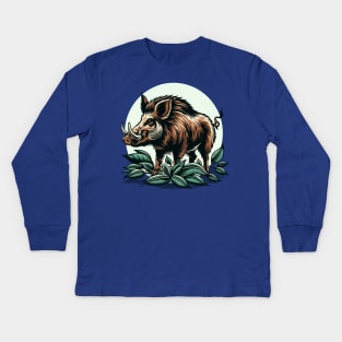 Wild boar Kids Long Sleeve T-Shirt